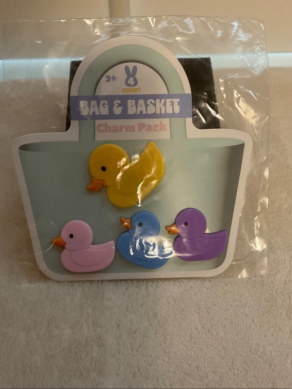 Bag & Basket Kids Duck Charm Pack – Yellow, Blue, Purple, Pink